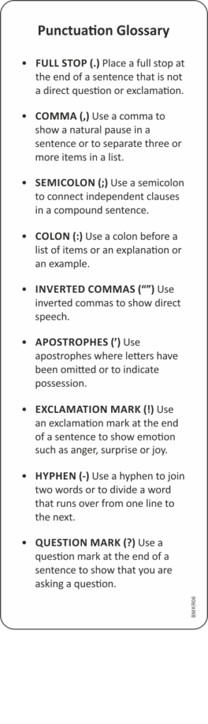 Punctuation glossary - BMKR06