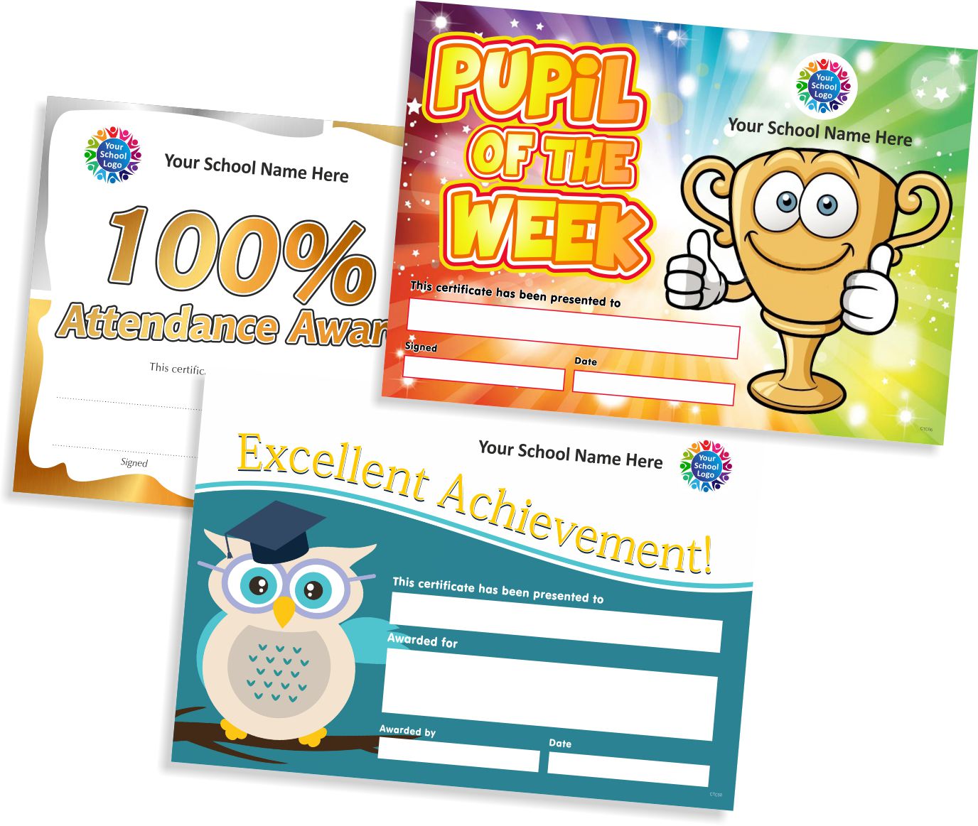 Personalised school reward certificates