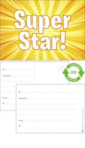 Super Star Praise Postcards - School Reward Postcards