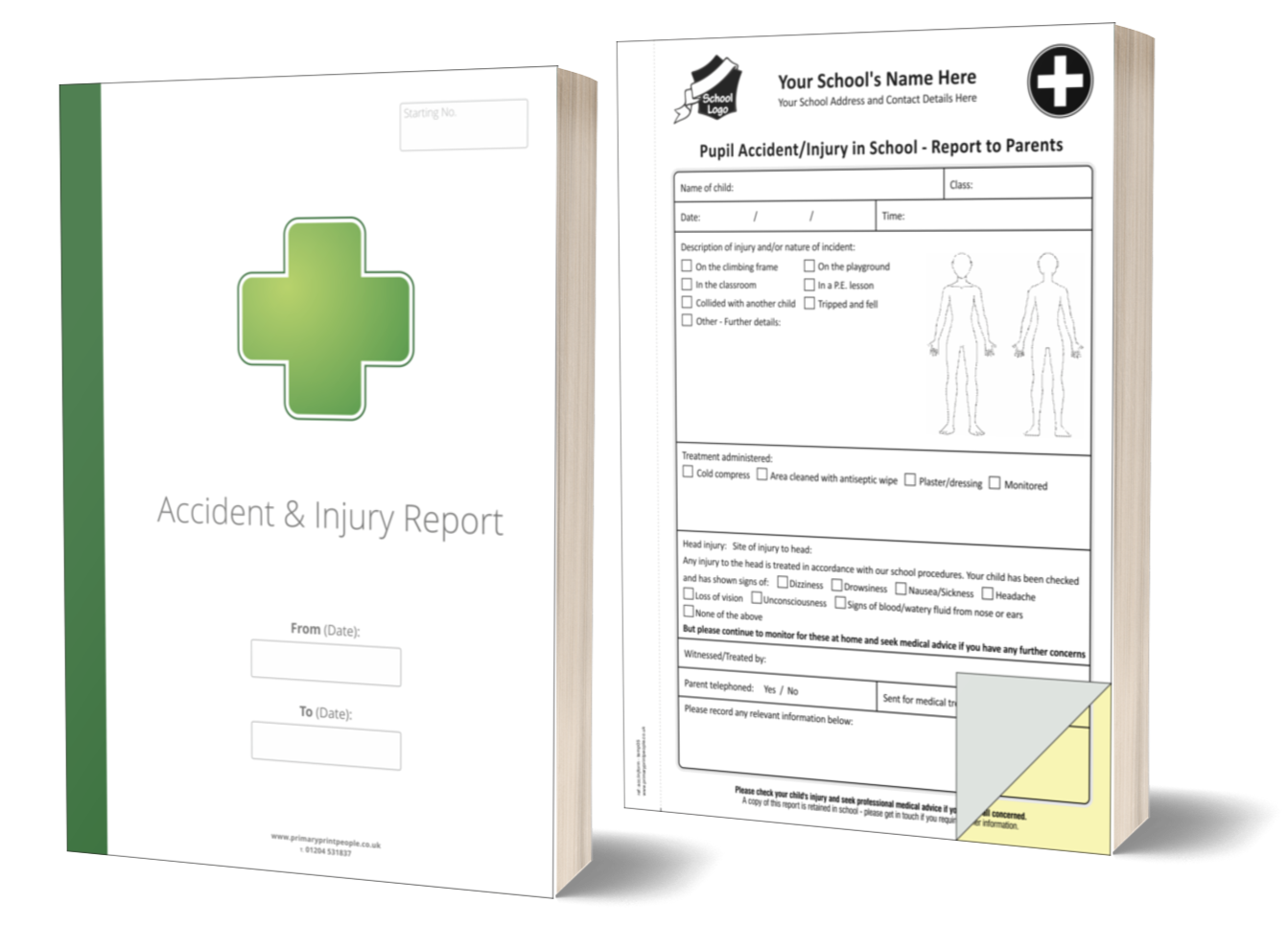 School accident & injury form books template 5